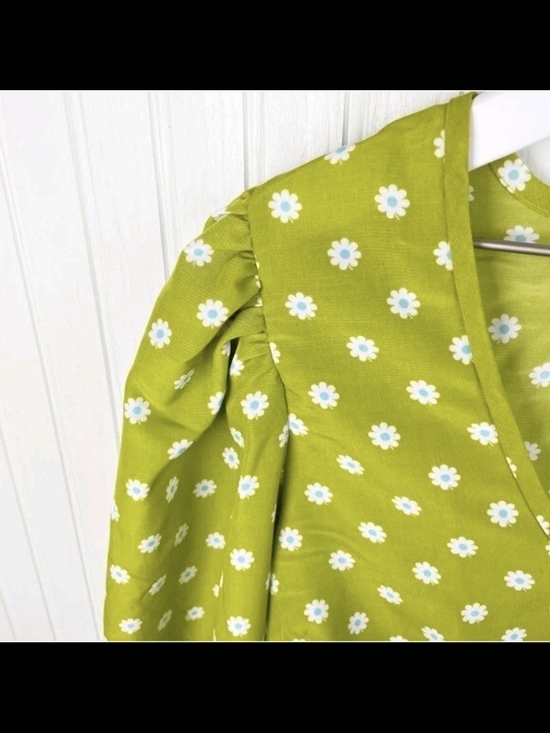 Levi's Lime Green Daisy Tie-Front Blouse - Picture 4 of 8